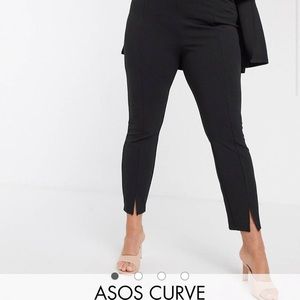 ASOS DESIGN jersey slim split front suit pants